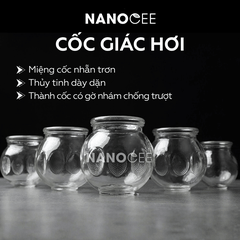 Bộ 24 Cốc Giác Hơi Thủy Tinh Dùng Lửa – Đủ 5 Size Cho Spa Dưỡng Sinh
