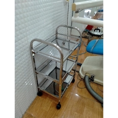 Xe Đẩy Spa 3 Tầng Có Bát Inox [HỘP LẮP GHÉP] Xe Đựng Mỹ Phẩm, Máy Móc Spa - Thẩm Mỹ Huyền Trang NANOCEE