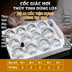 Cốc Giác Hơi Thủy Tinh Dùng Lửa 5 Size – Bán Lẻ Từng Cốc Cho Spa Dưỡng Sinh