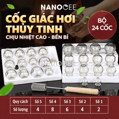 Cốc Giác Hơi Thủy Tinh Dùng Lửa 5 Size – Bán Lẻ Từng Cốc Cho Spa Dưỡng Sinh