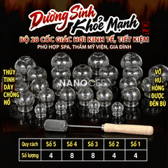 Cốc Giác Hơi Thủy Tinh Dùng Lửa 5 Size – Bán Lẻ Từng Cốc Cho Spa Dưỡng Sinh