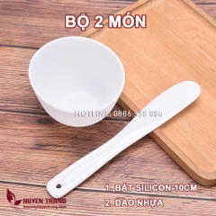 Combo Bát thủy tinh 6cm + Cọ peel cán DÀI