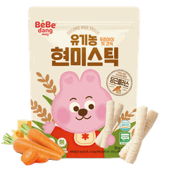 Bánh Gạo Lứt Hữu Cơ Bebedang Hình Que Vị Cà Rốt