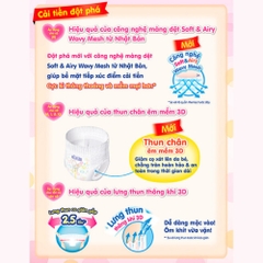 Bỉm tã quần Merries size M 58 miếng