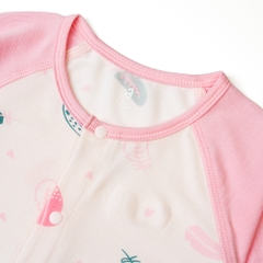 Bodysuit tính năng dài, vải modal BST Thiên Nga Animo (0-12M,Hồng)