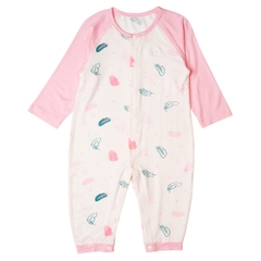 Bodysuit tính năng dài, vải modal BST Thiên Nga Animo (0-12M,Hồng)
