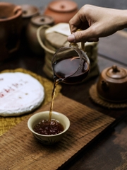 Phổ nhĩ chín Cổ Thụ Thục Liễu bánh 300g 2018