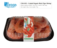 Tôm sú hấp nguyên vị, nguyên con Size 09/11, NW 340g (Khay)