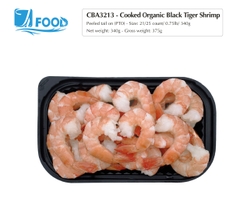 Tôm sú hấp nguyên vị, lột vỏ chừa đuôi Size 21/25, NW 340g (Khay)