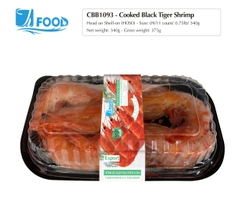Tôm sú hấp xuất khẩu, nguyên con Size 09/11, NW 340g (Khay)
