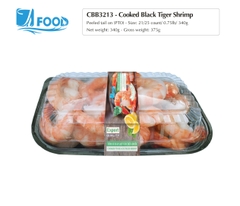 Tôm sú hấp xuất khẩu, lột vỏ chừa đuôi Size 21/25, NW 340g (Khay)