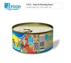 Cá ngừ sốt cà, đậu, hành, 185g