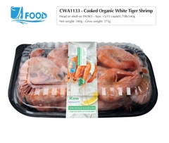 Tôm thẻ hấp nguyên vị, nguyên con Size 13/15, NW 340g (Khay)