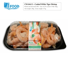 Tôm thẻ hấp nguyên vị, lột vỏ lấy chỉ size 61/70, NW 340g (Khay)