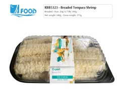 Tôm tẩm bột Tempura Size 20g, NW 340g (Khay)