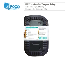 Tôm tẩm bột Tempura Size 34g, NW 340g (Khay)