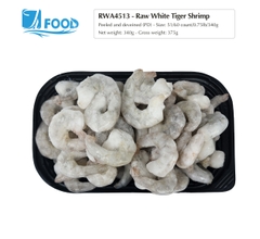 Tôm thẻ nguyên vị, lột vỏ lấy chỉ Size 51/60, NW 340g (Khay)