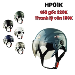 Mũ bảo Hiểm Nửa Đầu HP0K Có Kính - Flashsale Đủ Màu