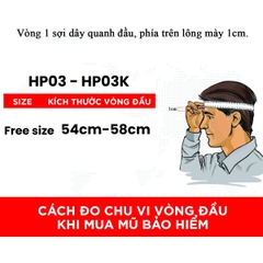 Mũ Bảo Hiểm Nửa Đầu HPPRO HP03 Màu Trắng Bóng – Chuẩn Quatest 2, Free Size 54–58cm