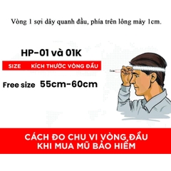 Mũ Bảo Hiểm Nửa Đầu Có Kính HPPRO HP01K Màu Đen Nhám – Free Size 55–60cm – Chính Hãng