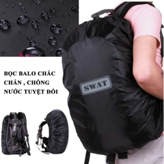 Bọc Trùm Balo SWAT – Vải Dù Chống Nước, Siêu Bền, Gấp Gọn, Logo Phản Quang