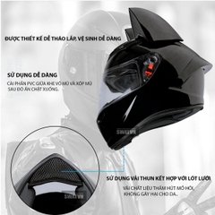 Lót Chắn Cằm Cho Mũ Fullface – Vải Lưới Thoáng Khí, Chống Gió Bụi, Êm Ái Và Dễ Lắp Đặt