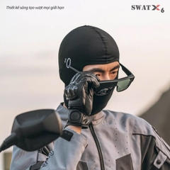 Khăn Trùm Ninja SWAT X6 – Vải Kim Cương Cotton Polyester Spandex, Lỗ Xỏ Kính Tiện Lợi, Logo Phản Quang, Chống Nắng Và Tia UV