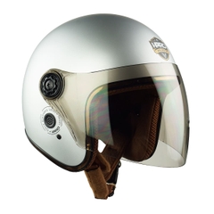 Mũ Bảo Hiểm 3/4 HP04K Có Kính – Màu Bạc Bóng, Chính Hãng, Bảo Hành 24 Tháng