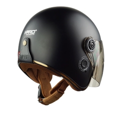 Mũ Bảo Hiểm 3/4 HP04K Có Kính – Màu Đen Nhám, Chính Hãng, Bảo Hành 24 Tháng