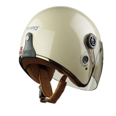 Mũ bảo hiểm 3/4 HPRO HP04K – Màu Kem Bóng, kính trà khói, chuẩn Quatest