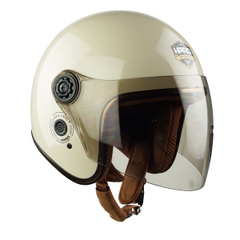 Mũ bảo hiểm 3/4 HPRO HP04K – Màu Kem Bóng, kính trà khói, chuẩn Quatest