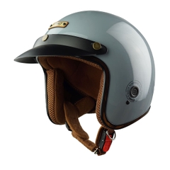 Mũ bảo hiểm 3/4 HP04 màu xám xi măng bóng – chính hãng HPRO, form cổ điển sang trọng