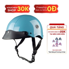 Combo Mũ Bảo Hiểm HP02B Màu Xanh Biển Bóng – Kèm Kính Bogo Hoặc Kính Nửa Mặt
