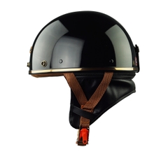 Mũ bảo hiểm nửa đầu HP PUG V1 – Màu Đen Bóng, Viền Da Cao Cấp, Chính Hãng HP Helmets