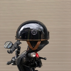 Mũ bảo hiểm nửa đầu HP PUG V1 – Màu Đen Bóng, Viền Da Cao Cấp, Chính Hãng HP Helmets