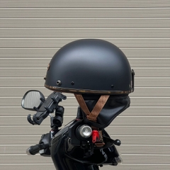 Mũ bảo hiểm nửa đầu HP PUG V1 – Màu Đen Nhám, Viền Da Sang Trọng, Chính Hãng HP Helmets