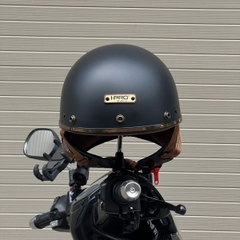 Mũ bảo hiểm nửa đầu HP PUG V1 – Màu Đen Nhám, Viền Da Sang Trọng, Chính Hãng HP Helmets