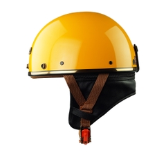 Mũ bảo hiểm nửa đầu HP PUG V1 – Màu Vàng Cam Bóng, Viền Da Cao Cấp, Chính Hãng HP Helmets