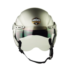 Mũ Bảo Hiểm Nửa Đầu Có Kính HP01K Màu Xám Titanium Nhám – Chính Hãng – Freesize 55–60cm