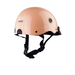 Mũ Bảo Hiểm Nửa Đầu HP02B Cam Sữa Bóng – Chính Hãng HPPRO, Freesize 54–58cm