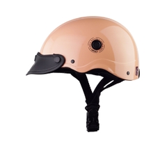 Mũ Bảo Hiểm Nửa Đầu HP02B Cam Sữa Bóng – Chính Hãng HPPRO, Freesize 54–58cm