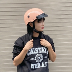 Mũ Bảo Hiểm Nửa Đầu HP02B Cam Sữa Bóng – Chính Hãng HPPRO, Freesize 54–58cm