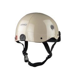 Mũ Bảo Hiểm Nửa Đầu HP02B Kem Bóng – Lưỡi Trai Đen, Chính Hãng HPPRO