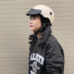 Mũ Bảo Hiểm Nửa Đầu HP02B – Màu Kem Nhám, Chính Hãng HPPRO