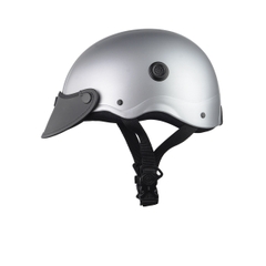 Mũ Bảo Hiểm Nửa Đầu HP02B Xám Titanium Nhám – Chính Hãng HPPRO, Lưỡi Trai Đen Cá Tính