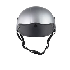 Mũ Bảo Hiểm Nửa Đầu HP02B Xám Titanium Nhám – Chính Hãng HPPRO, Lưỡi Trai Đen Cá Tính