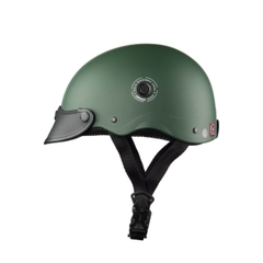 Mũ bảo hiểm nửa đầu HP02B xanh lính nhám – Chính hãng HPPRO Helmets