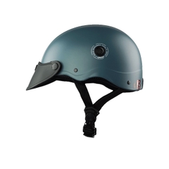 Mũ Bảo Hiểm Nửa Đầu HP02B Xanh Xi Măng Nhám – Chính Hãng HPPRO, Có Lưỡi Trai Đen