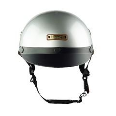 Mũ Bảo Hiểm Nửa Đầu HPPRO HP03 – Màu Bạc Bóng, Chính Hãng – Free Size 54–58cm