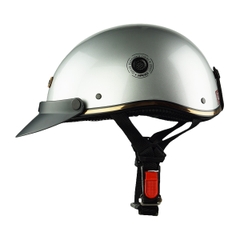 Mũ Bảo Hiểm Nửa Đầu HPPRO HP03 – Màu Bạc Bóng, Chính Hãng – Free Size 54–58cm